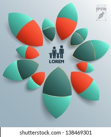Vector family icon  for business concepts with  icons / can use for info-graphic / loop business report or plan / modern template / education template / business brochure /  system diagram