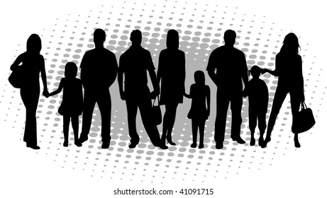 vector family silhouette