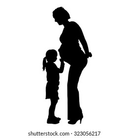 Vector family silhouette on a white background.