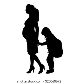 Vector family silhouette on a white background.