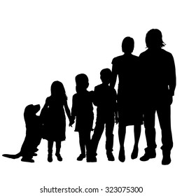 Vector family silhouette on a white background.