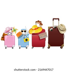 Vector Family Travel Concept isolated on white background