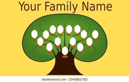 Árbol genealógico del Vector durante cuatro generaciones. La Imagen ideal para la genealogía.