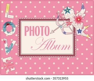 Vector family wedding album cover vintage