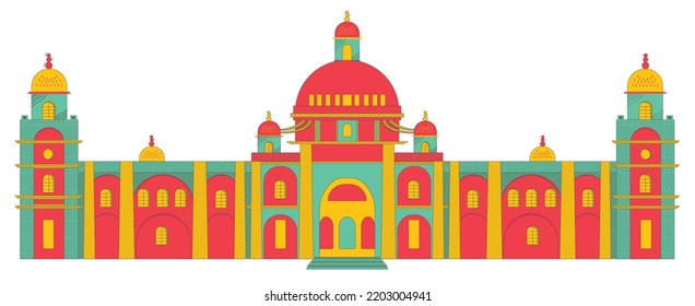 vector of famous landmark building Victoria Memorial of Kolkata