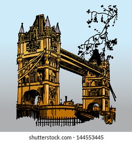 Vector famous monuments of architecture from around the world. England color