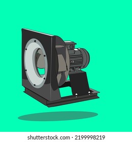 Vector fan ahu for hvac.Used for air conditioning in a factory