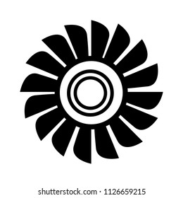 vector fan engine illustration isolated. jet turbine power silhouette - high technology