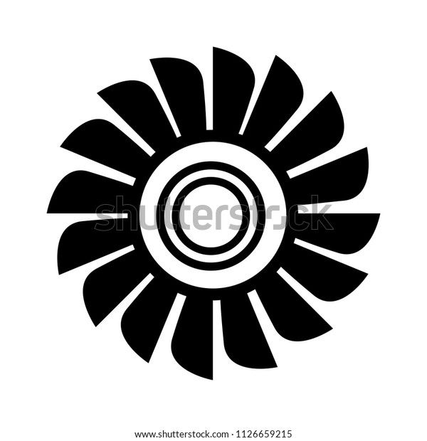 ベクターファンエンジンのイラスト ジェットタービンのパワーシルエット ハイテク のベクター画像素材 ロイヤリティフリー