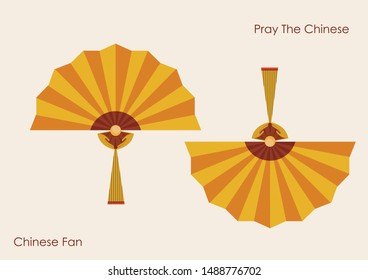 Vector Fan and Pray Chinese 