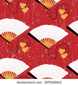 Vector fan seamless pattern with lace