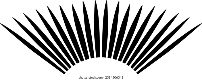 Vector fan with tips - Lined up leaves