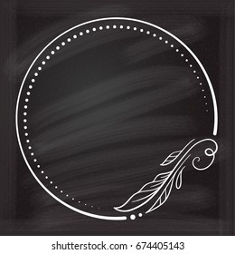 Vector fancy frame on the chalkboard.