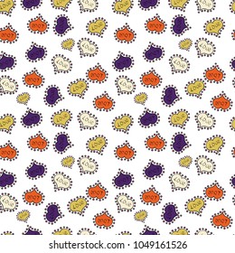 Vector fancy love shape seamless pattern background. Valentines Day. White, black and violet.