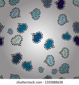 Vector fancy love shape seamless pattern background. Valentines Day. White, blue and neutral.