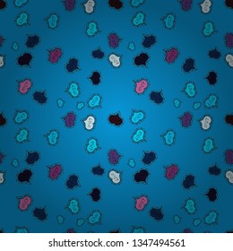 Vector fancy love shape seamless pattern background. Valentines Day. Blue, black and gray.