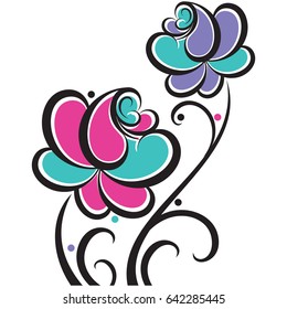 Vector fancy rose flower design