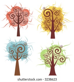 Vector fancy tree designs. Check my portfolio for more of this series as well as thousands of other great vector items.