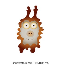 Vector fantastic alien creatures isolated on white. Jelly monster, bacteria, game character