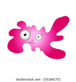 Vector fantastic alien creatures isolated on white. Jelly monster, bacteria, game character
