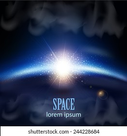 vector fantastic background with space