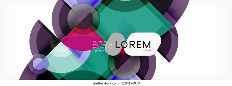 Vector fantastic circle modern geometric background template, abstract illustration