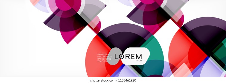 Vector fantastic circle modern geometric background template, abstract illustration