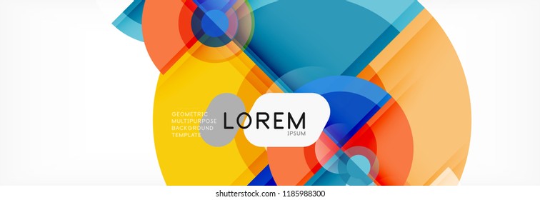 Vector fantastic circle modern geometric background template, abstract illustration