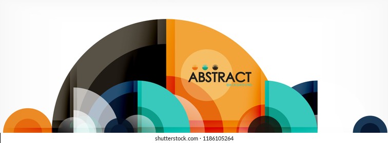 Vector fantastic circle modern geometric background template, abstract illustration