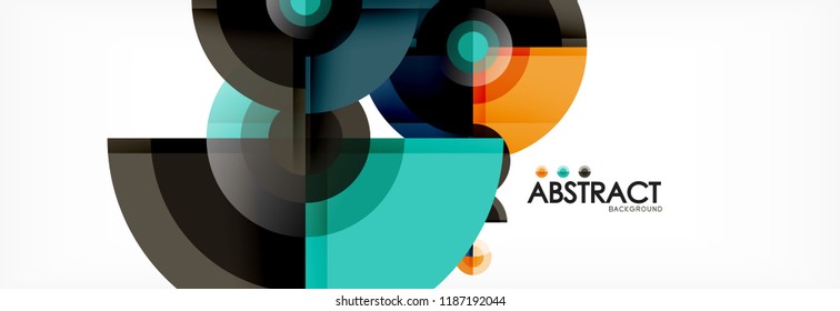 Vector fantastic circle modern geometric background template, abstract illustration