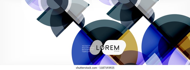 Vector fantastic circle modern geometric background template, abstract illustration