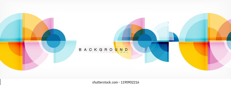 Vector fantastic circle modern geometric background template, abstract illustration