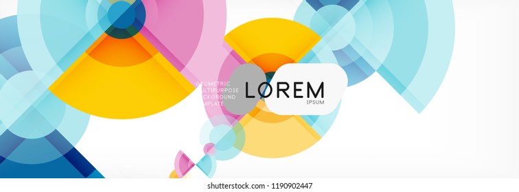 Vector fantastic circle modern geometric background template, abstract illustration
