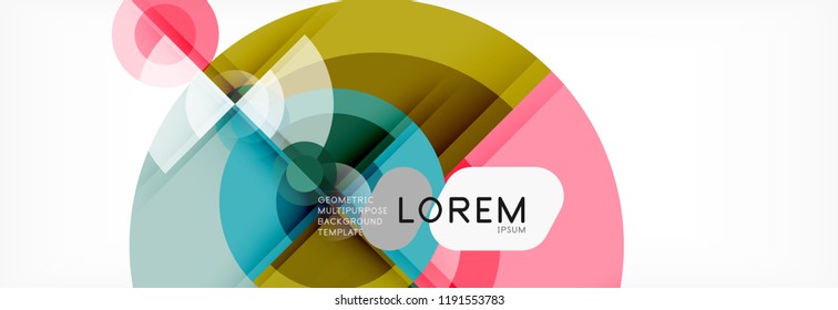Vector fantastic circle modern geometric background template, abstract illustration