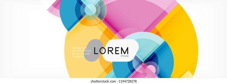 Vector fantastic circle modern geometric background template, abstract illustration