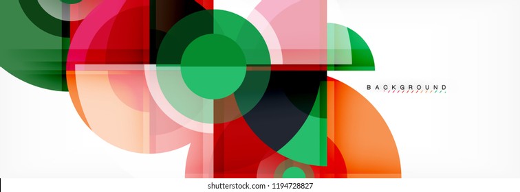 Vector fantastic circle modern geometric background template, abstract illustration