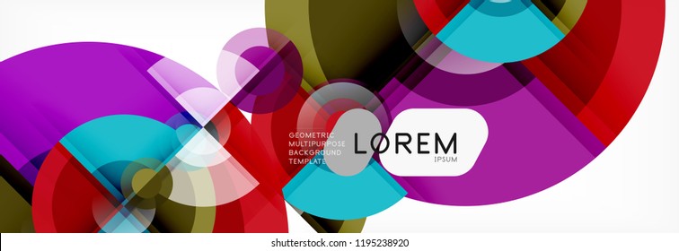 Vector fantastic circle modern geometric background template, abstract illustration