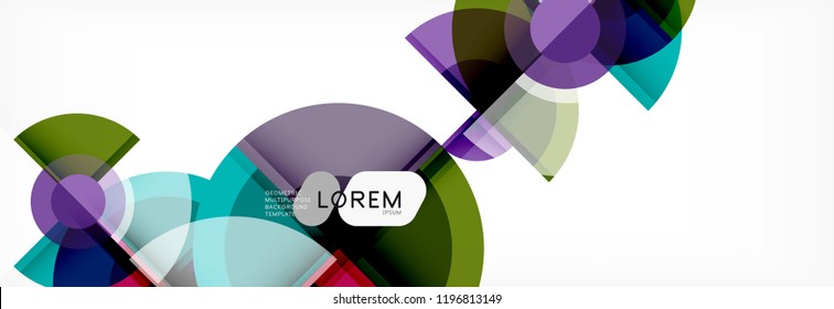 Vector fantastic circle modern geometric background template, abstract illustration