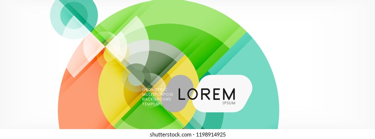 Vector fantastic circle modern geometric background template, abstract illustration