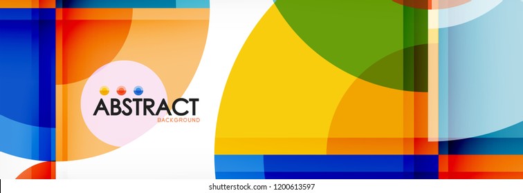 Vector fantastic circle modern geometric background template, abstract illustration
