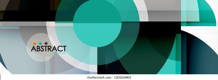 Vector fantastic circle modern geometric background template, abstract illustration