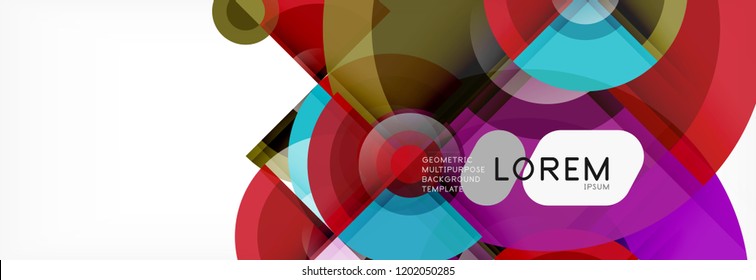 Vector fantastic circle modern geometric background template, abstract illustration