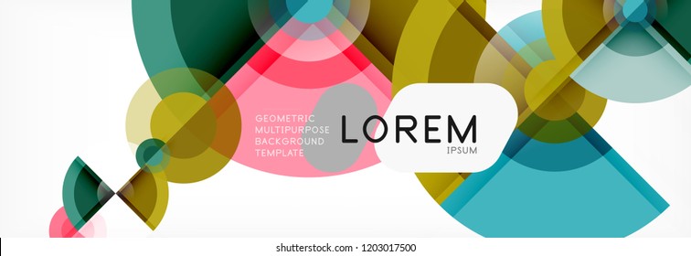 Vector fantastic circle modern geometric background template, abstract illustration
