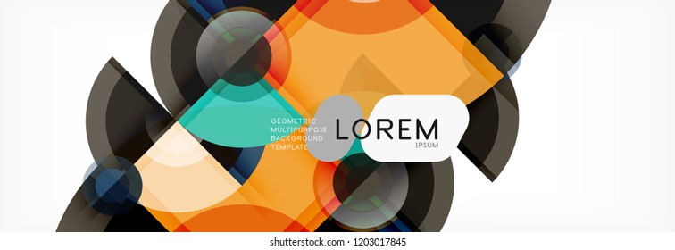 Vector fantastic circle modern geometric background template, abstract illustration
