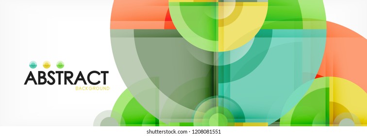 Vector fantastic circle modern geometric background template, abstract illustration