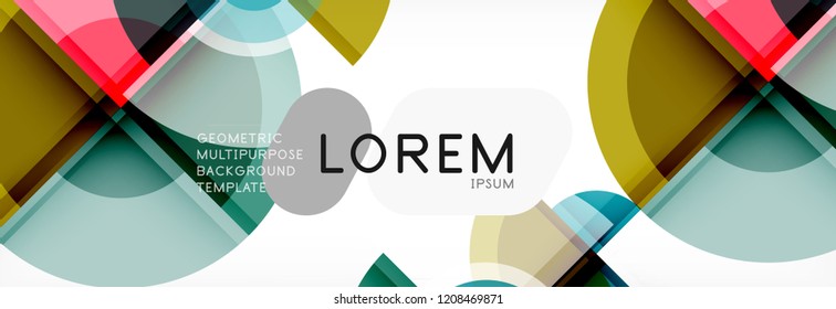 Vector fantastic circle modern geometric background template, abstract illustration