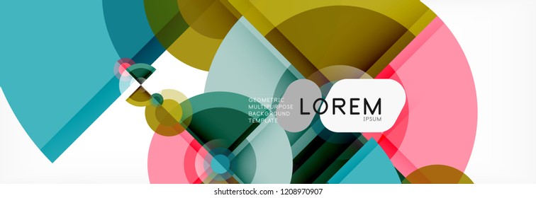 Vector fantastic circle modern geometric background template, abstract illustration