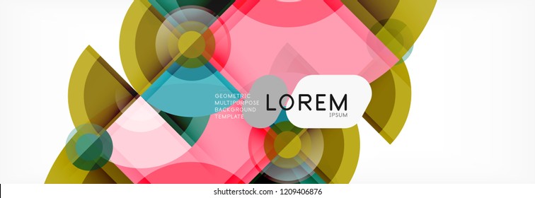 Vector fantastic circle modern geometric background template, abstract illustration