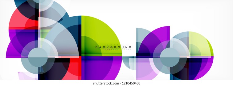Vector fantastic circle modern geometric background template, abstract illustration