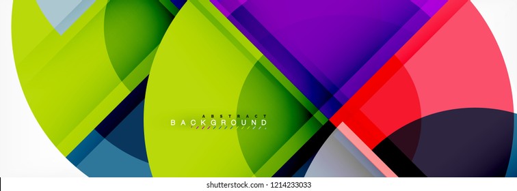 Vector fantastic circle modern geometric background template, abstract illustration